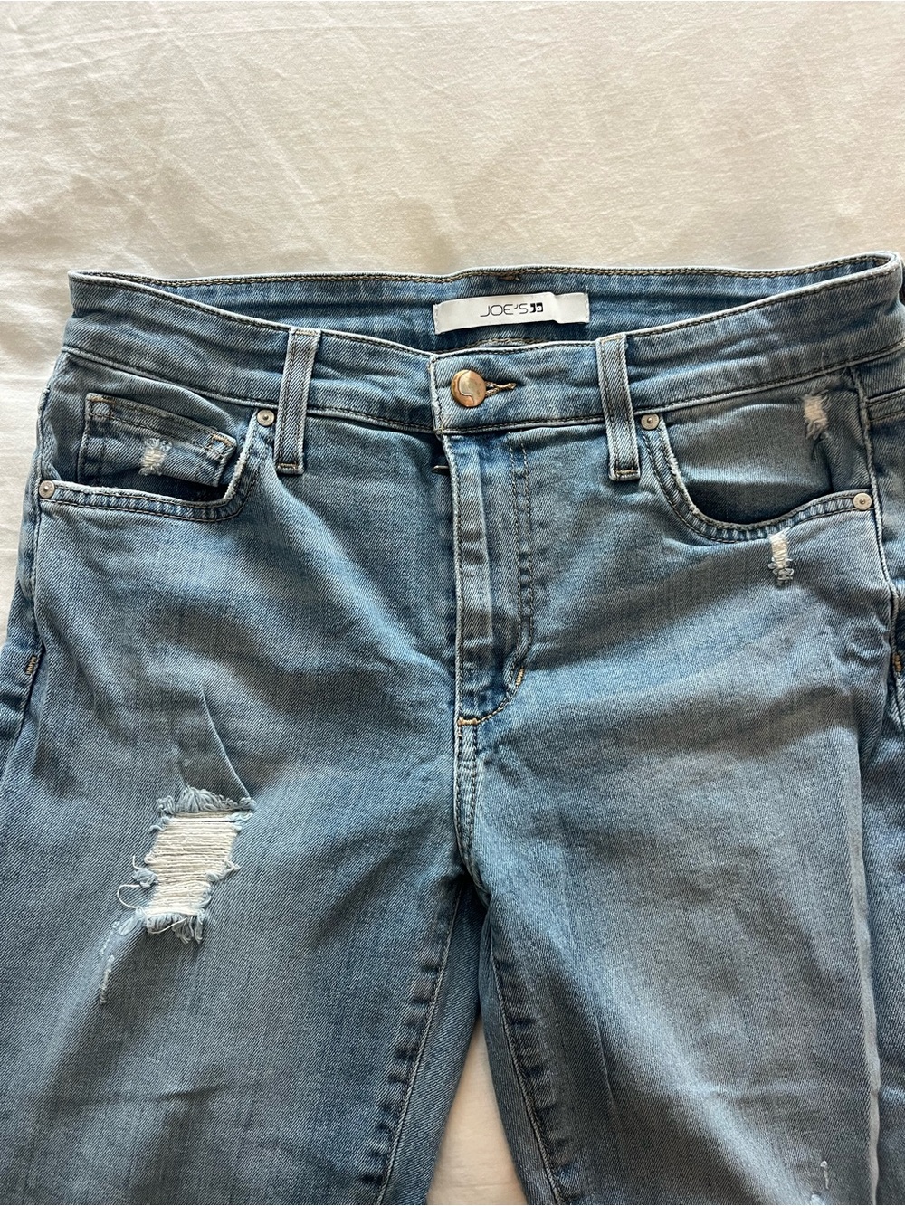 Joe's Jeans Light Blue Straight Leg Distressed Women's Jeans